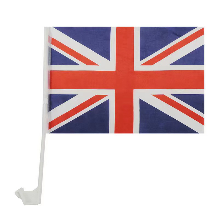 Wholesale custom car flag any pattern of custom flagpole with clips Car Flag with Pole